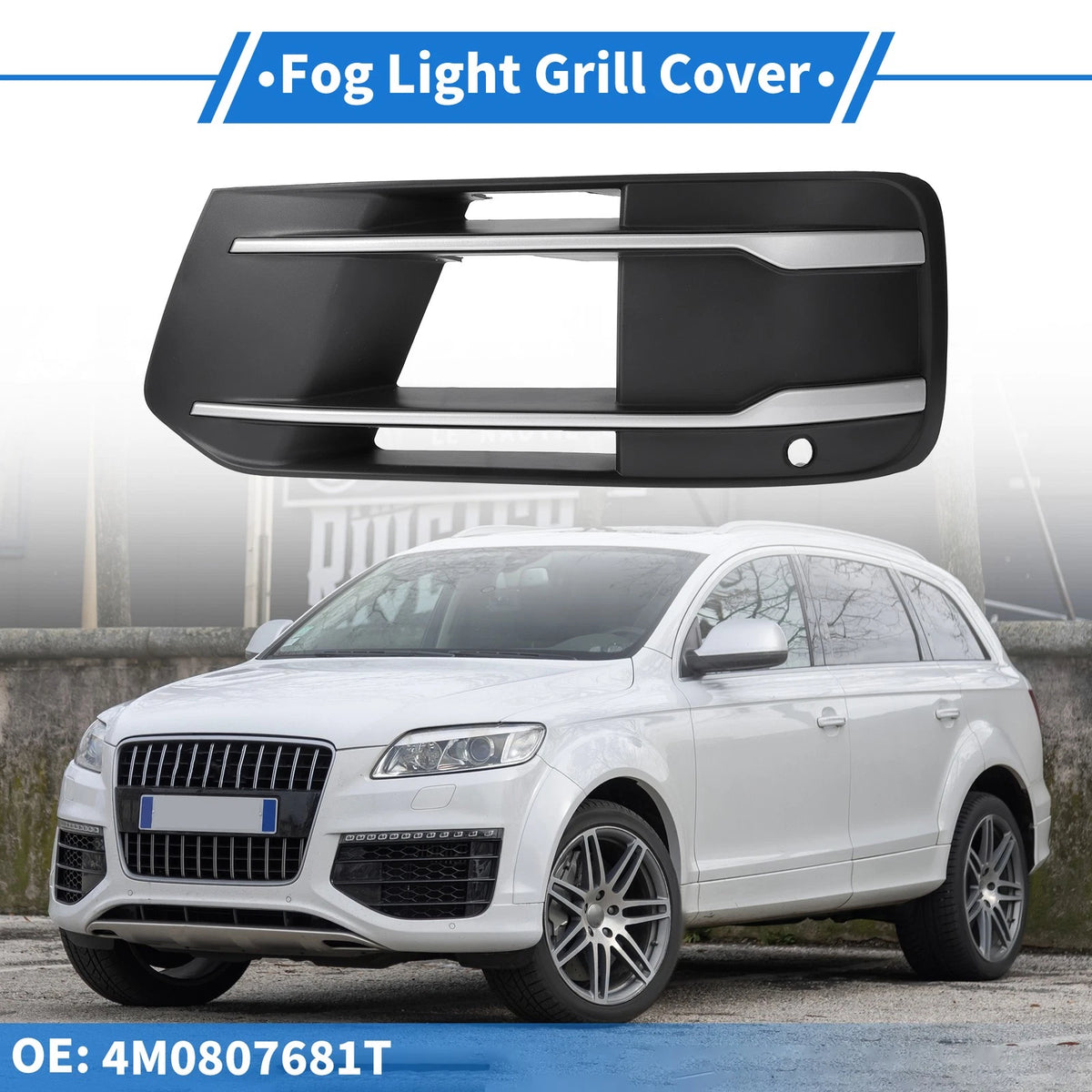 Front Left Fog Light Grille Replacement for Audi Q7 (2016–2020)