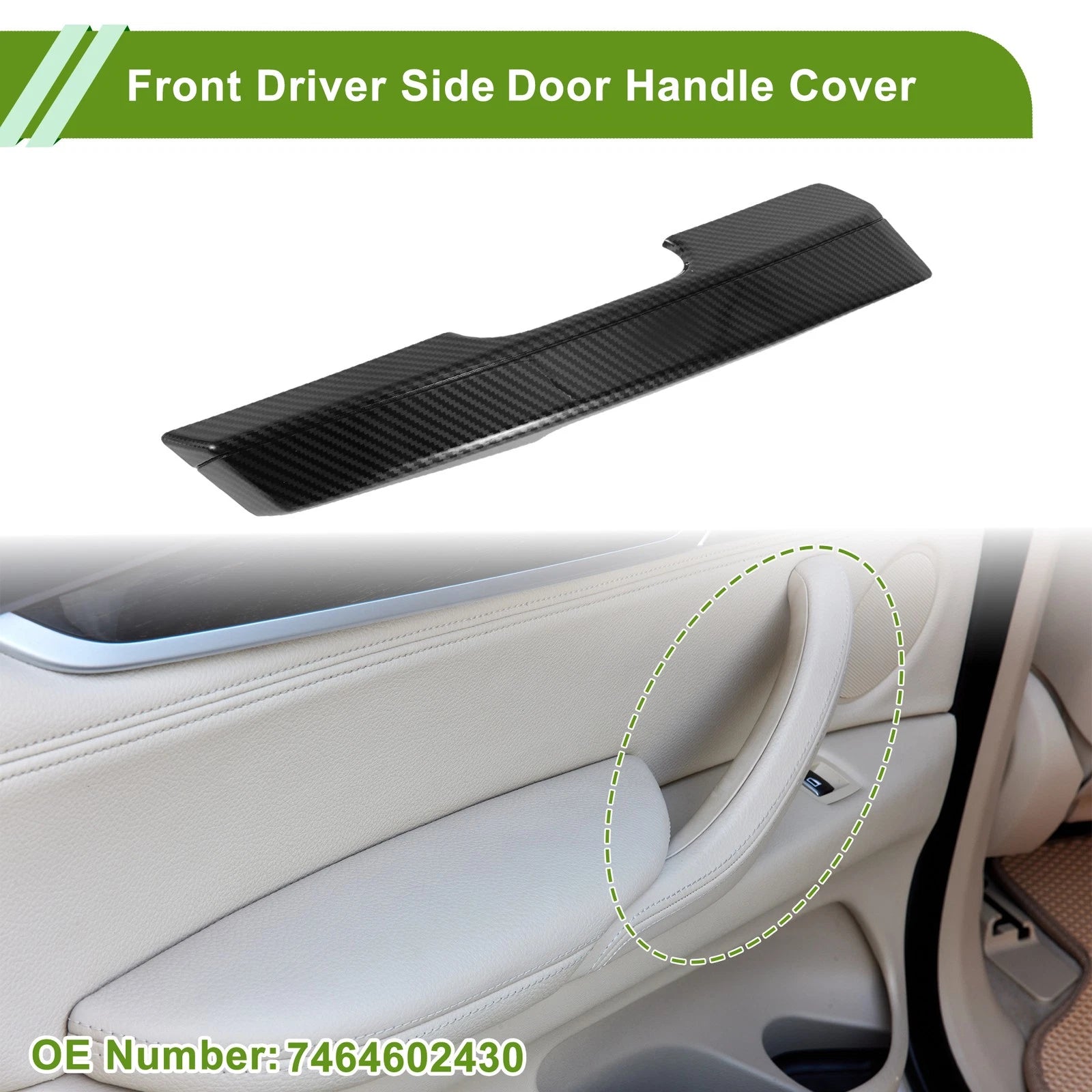 Door Panel Handle Pull Trim Cover for Toyota Corolla (2014–2018) No.7464602430
