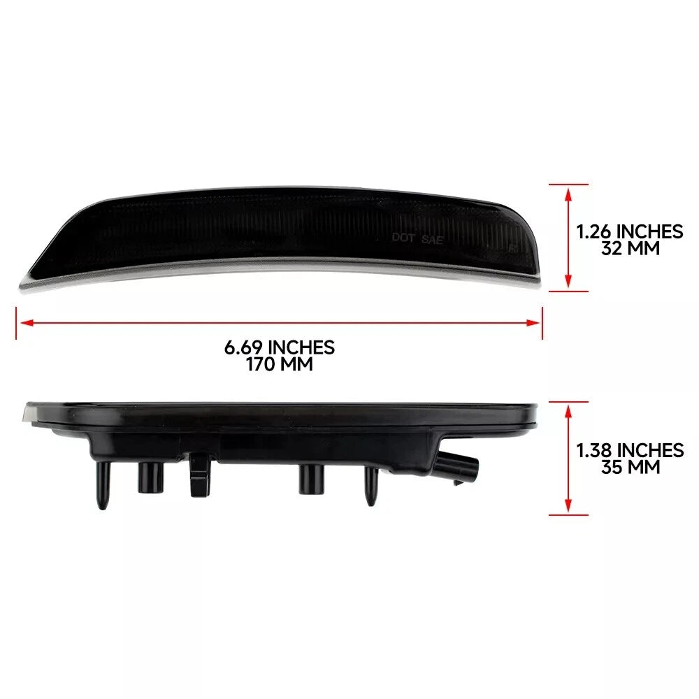 Set of 2 Smoke Lens Amber LED Side Marker Lights for Dodge Durango (2021–2025)