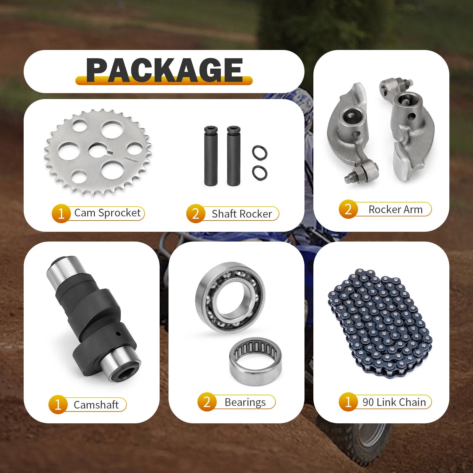 Camshaft & Cam Chain Gear Bearing Kit for Yamaha Warrior 350 YFM350X (1990–2004)