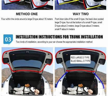 4M Auto Car Door Trunk Frame Rubber Seal Strip Waterproof Insulation Accessories