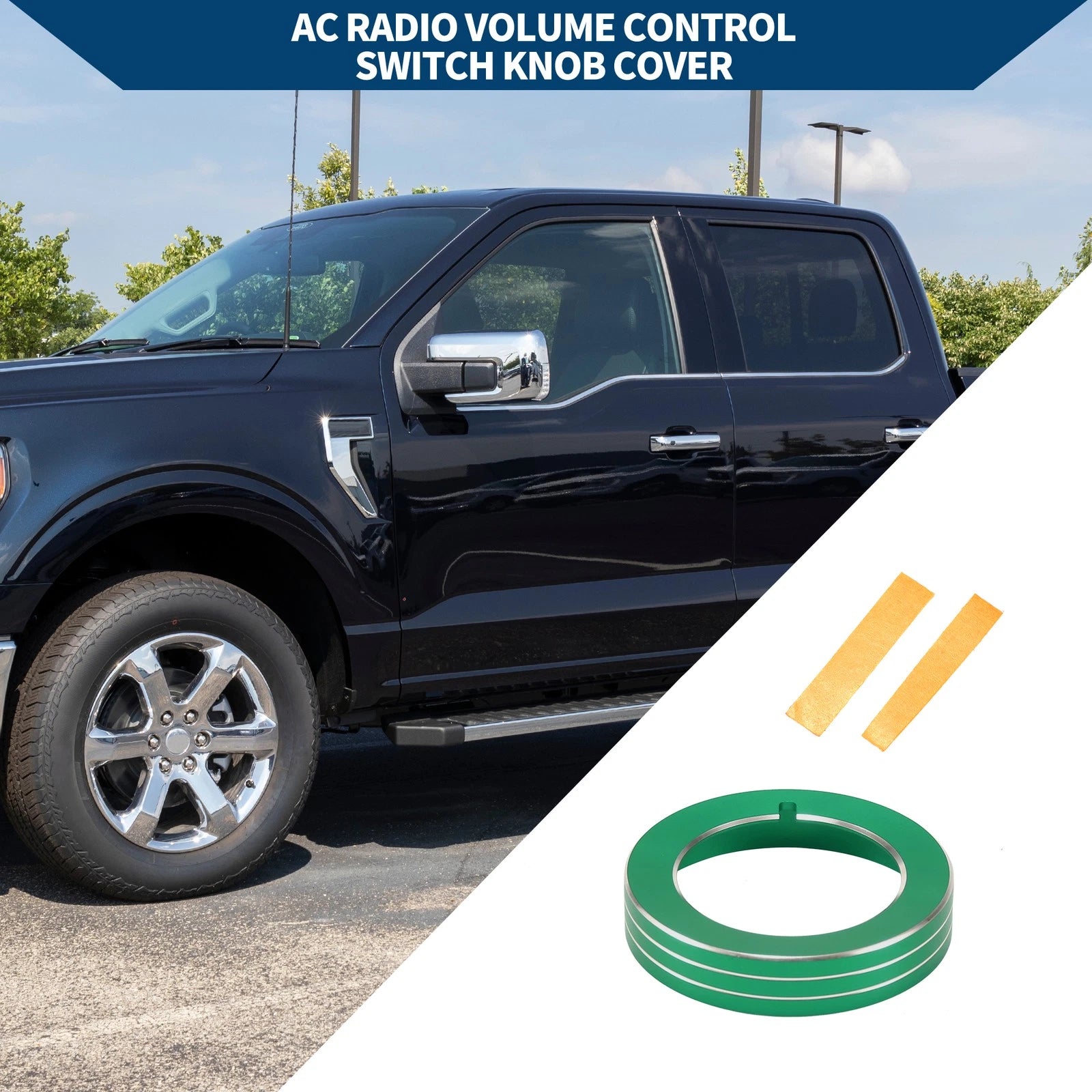 Headlight Switch Knob Cover Ring for Ford Mustang (2015–2020) Green