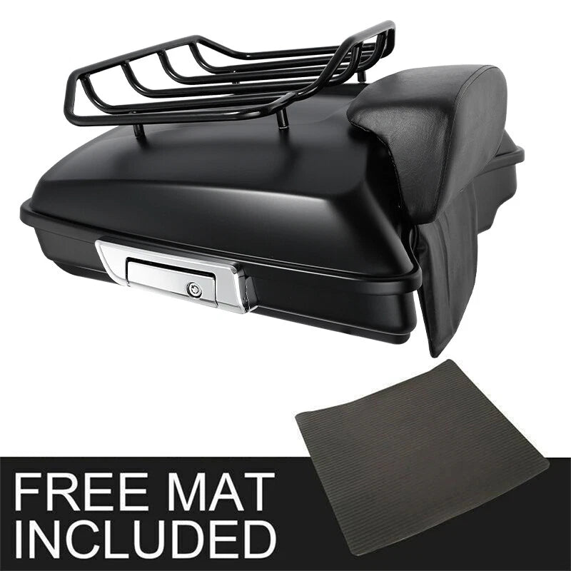 Matte 5.5" Razor Trunk Backrest Rack for Harley Touring Road Glide (2014–2026)