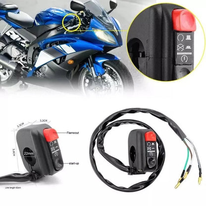 12V Motorcycle Power On-Off Switch for 22mm Handlebar (Universal)