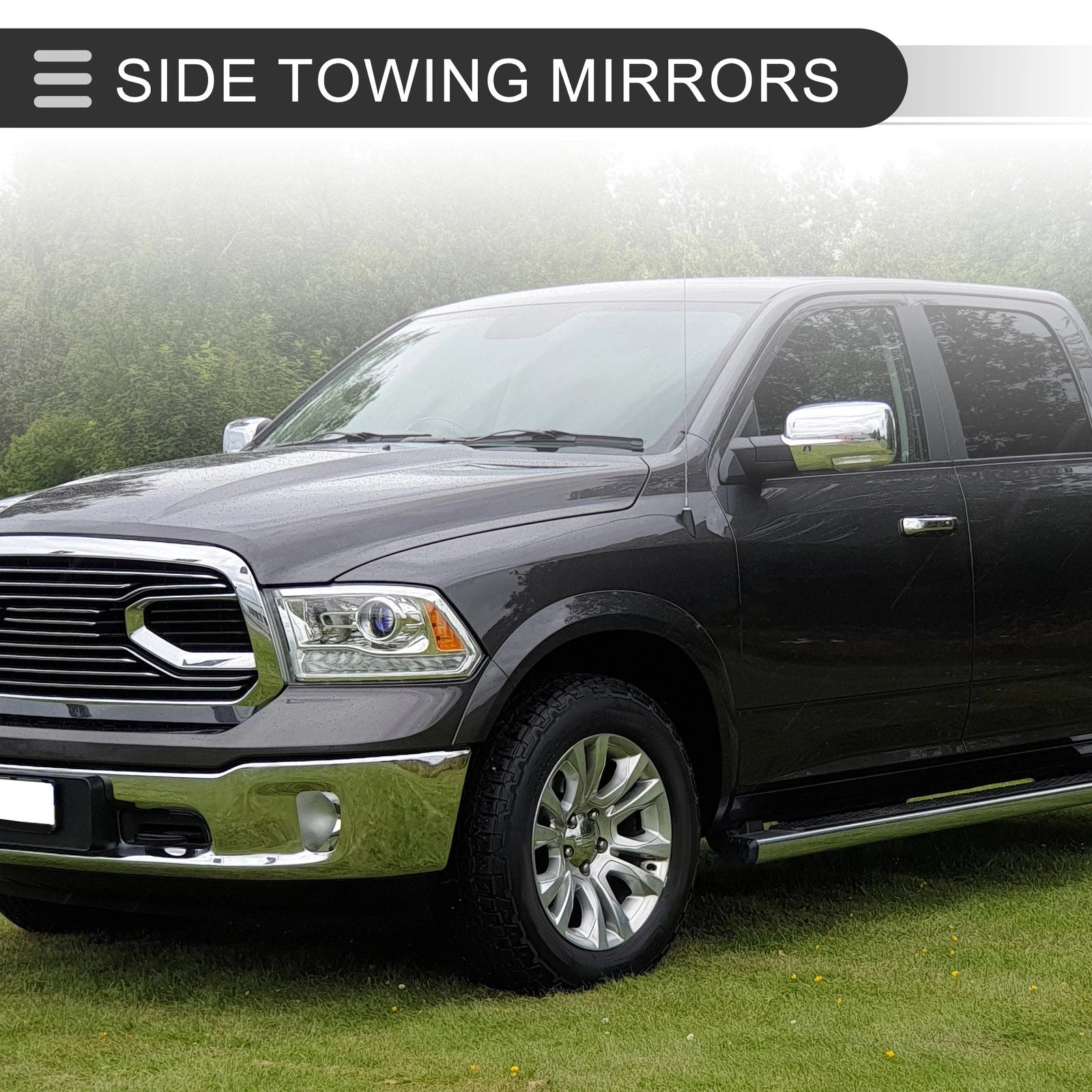 Tow Mirrors Replacement for Dodge Ram 1500 (2009–2018) with Temperature Sensor