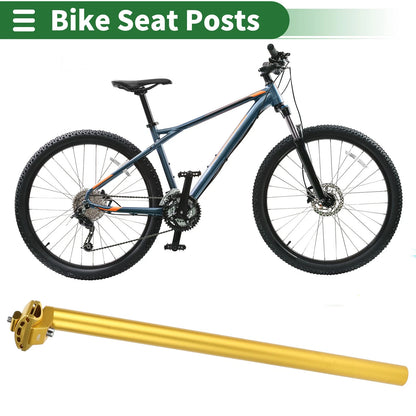 Seat Post for Bike 27.2x500mm Adjustable Angle Aluminum Alloy Gold Tone (1)