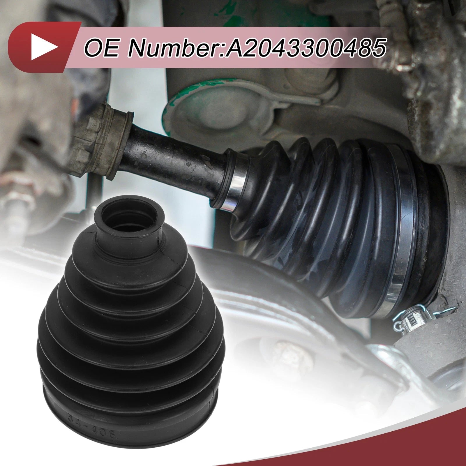 Inner CV Joint Boot Kit with Clamps for Mercedes-Benz GLK250 (2013–2015)