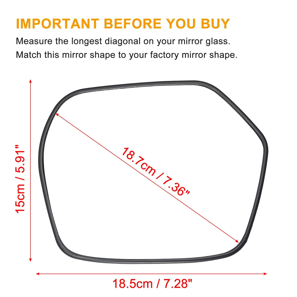 Right Side Heated Mirror Glass with Backing Plate for Honda CR-V (2007–2011)