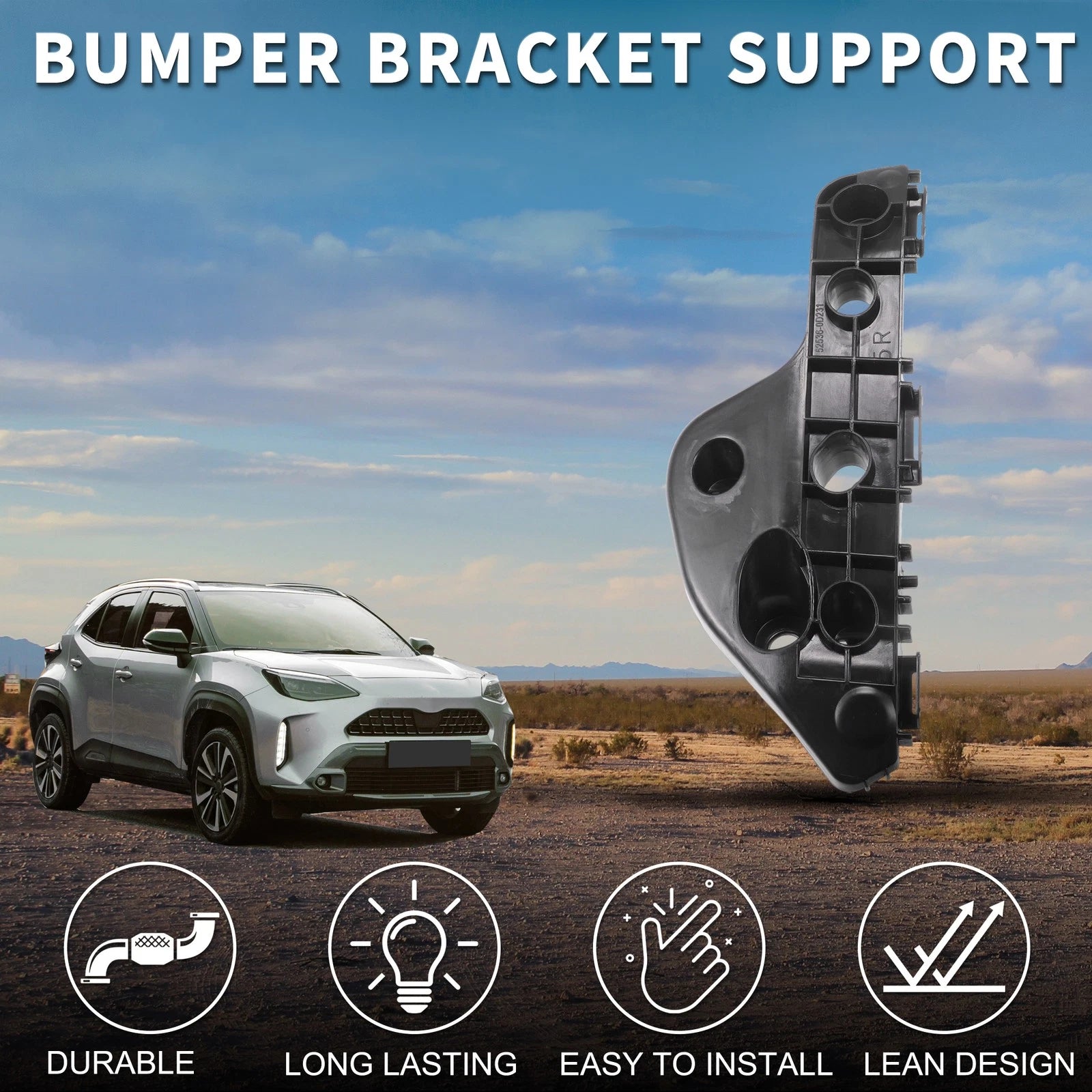 Right Front Bumper Retainer Bracket for Toyota Yaris (2016–2020)