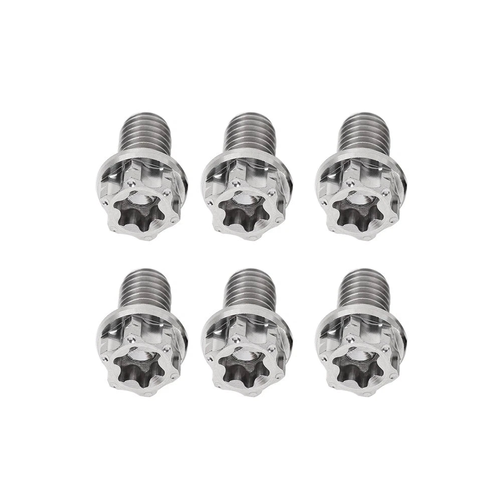 6X Titanium Torx Head Flange Screws M6x10mm for Motorcycle Bike