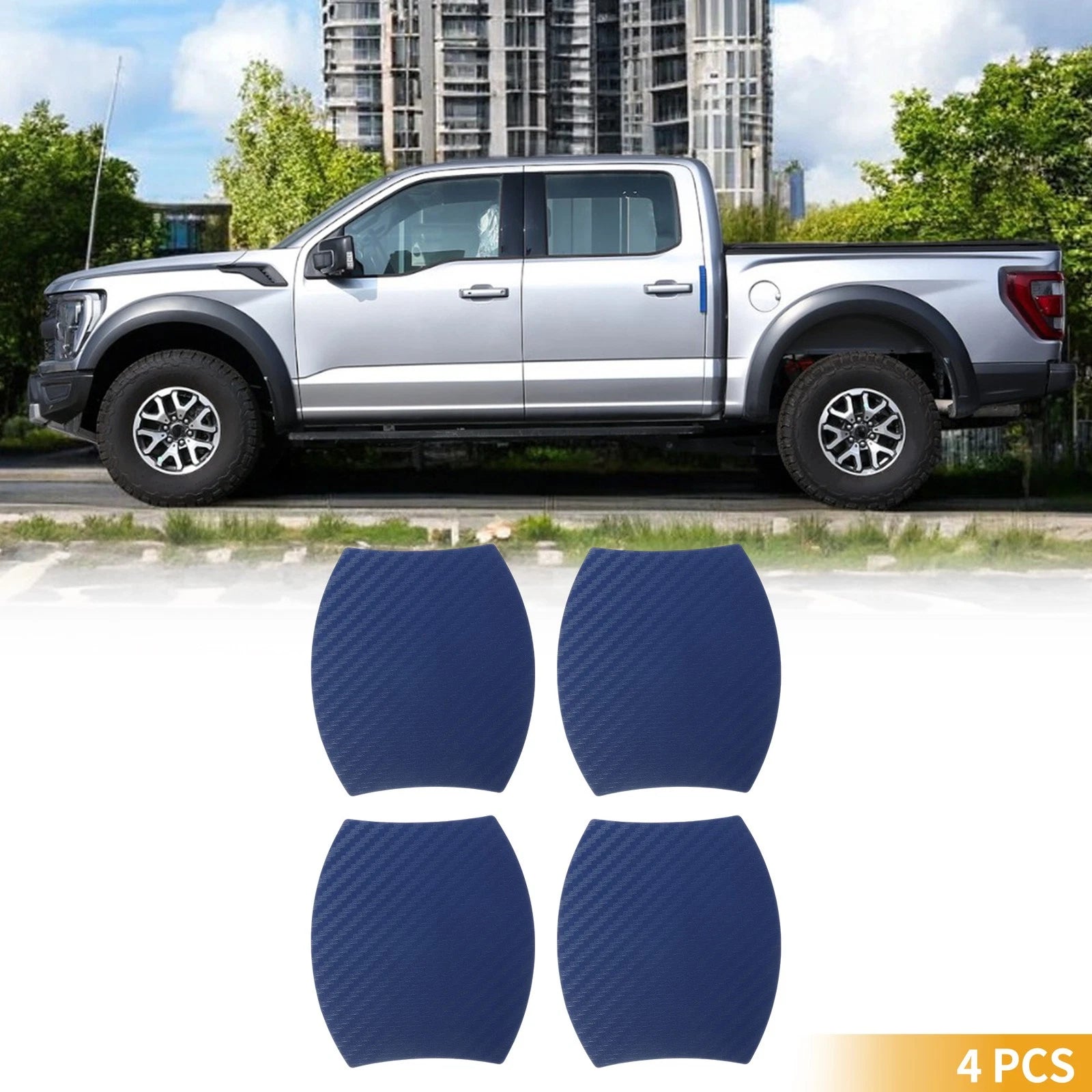 3D Car Door Cup Protector Sticker for Universal Fit (79x89mm) - Blue