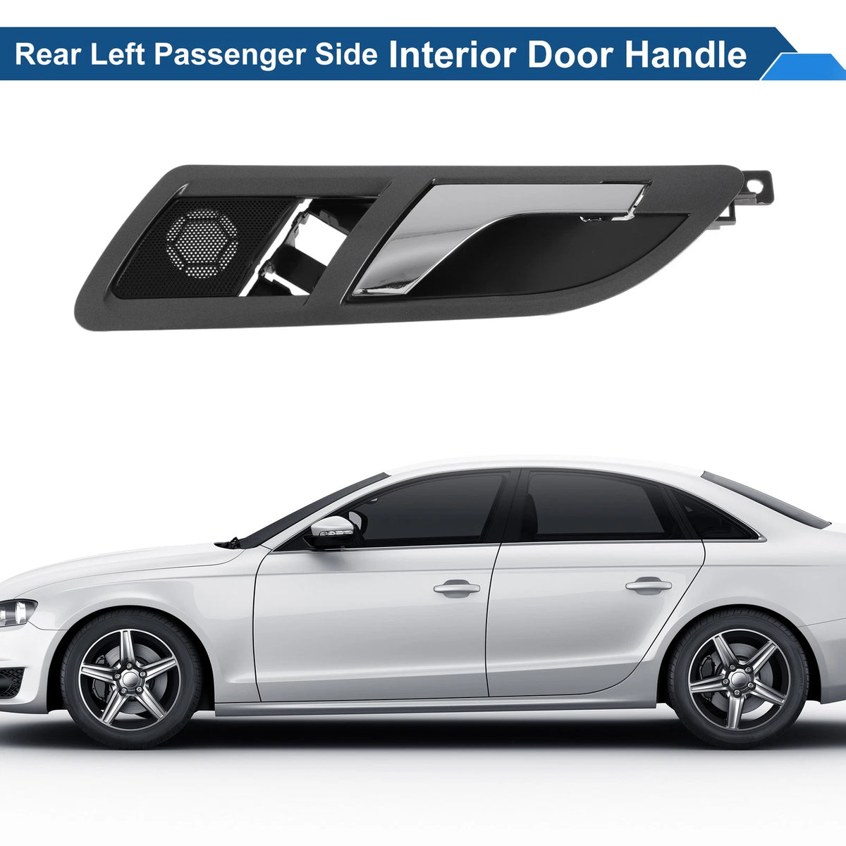 Rear Left Passenger Side Interior Door Handle for VW Skoda (2001–2008) Gray Chrome