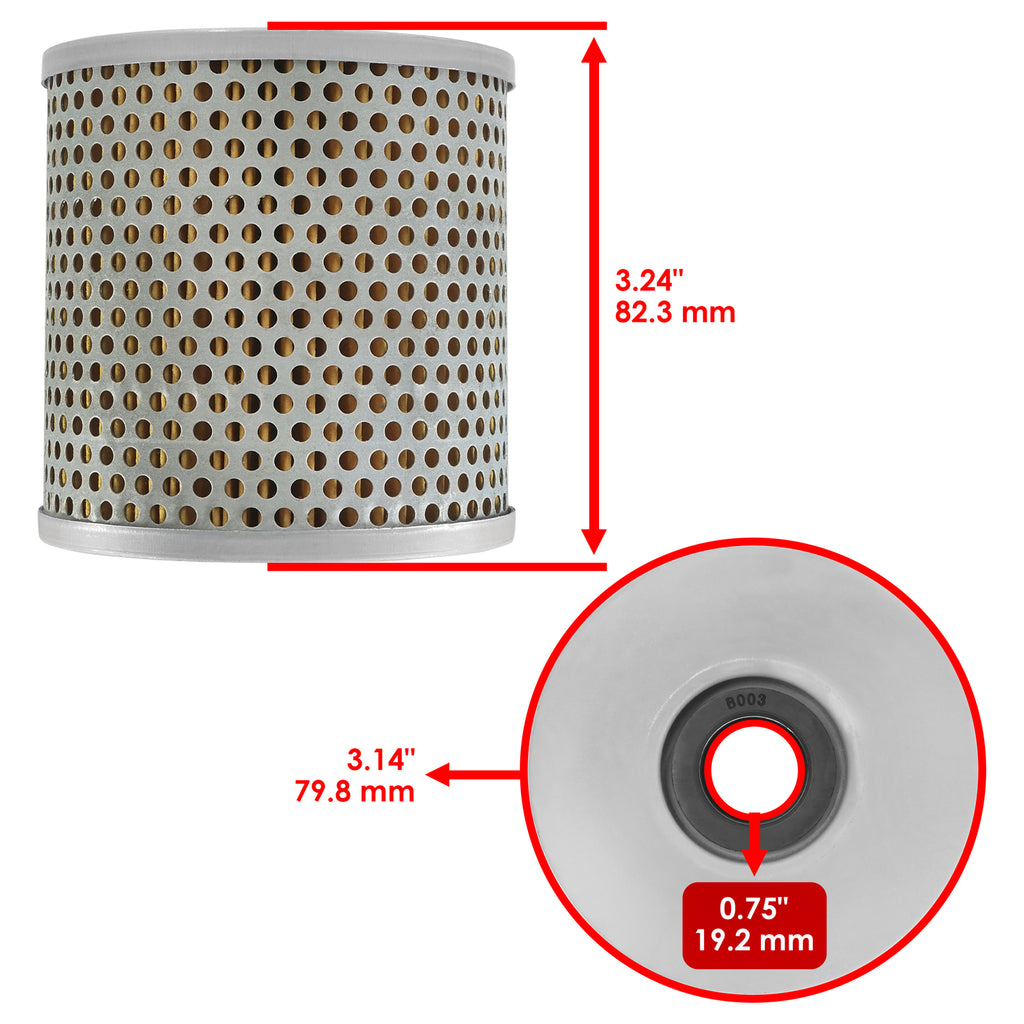 3 Pack Oil Filter Replacement for Kawasaki KZ1000E Shaft (1978–1981)