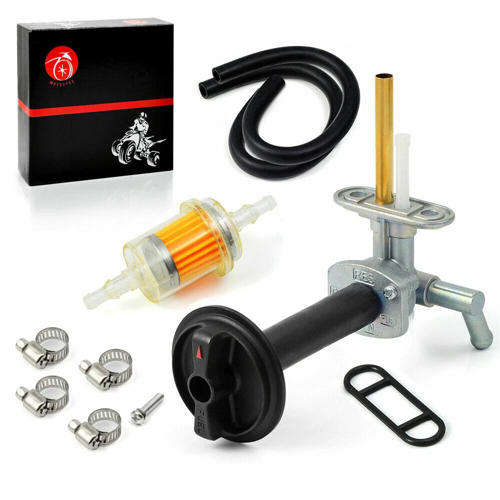 Fuel Valve Petcock Filter Lever Screw for Kawasaki Prairie 360 4X4 (2003–2013)