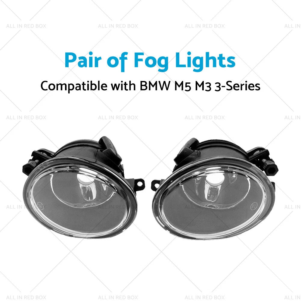 Pair Clear Fog Lights for BMW E46 3-Series (2001–2006)