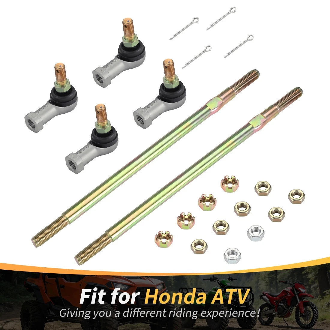 2X Tie Rod End Kit for Honda Sportrax TRX90 TRX90EX TRX90X TRX125 (1993–2023) 53521-VM6-680