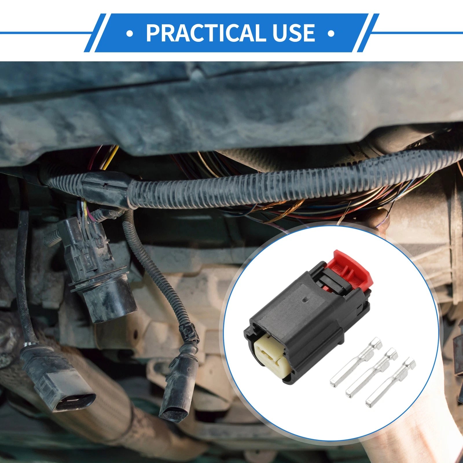 Parking Assist Sensor Connector Plug 3 Pin for Chevrolet for Dodge (1 Set)