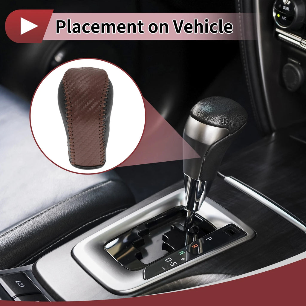 Gear Shift Knob Cover Replacement for Hyundai Tucson (2015–2018) Black Brown