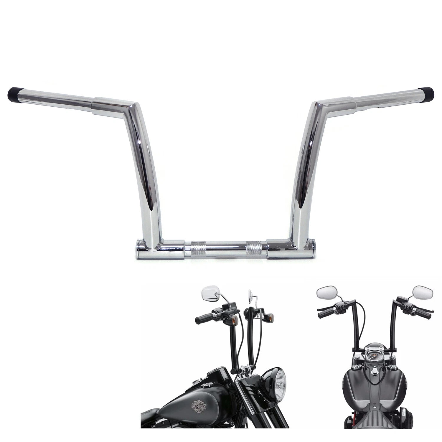 Chrome 10" Rise Handlebar for Harley FXDLS (2016–2017) FLS FLSS FLSTC FLST (2000–2017)