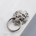 10Pcs Silver Lion Head Door Pull Handle Rings for Cabinets and Drawers
