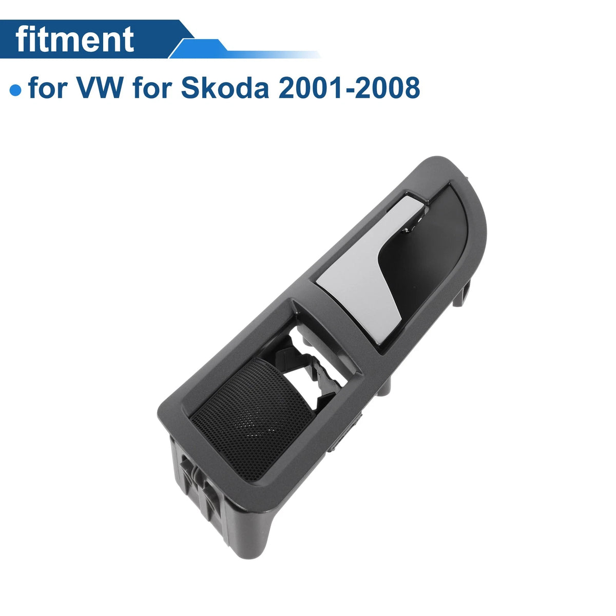 Rear Left Passenger Side Interior Door Handle for VW Skoda (2001–2008) Gray Chrome