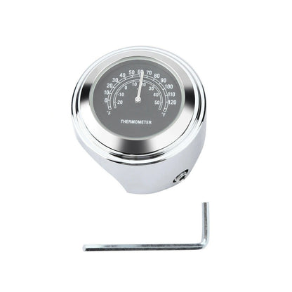 Chrome Waterproof Handlebar Mount Thermometer for Universal Motorcycle