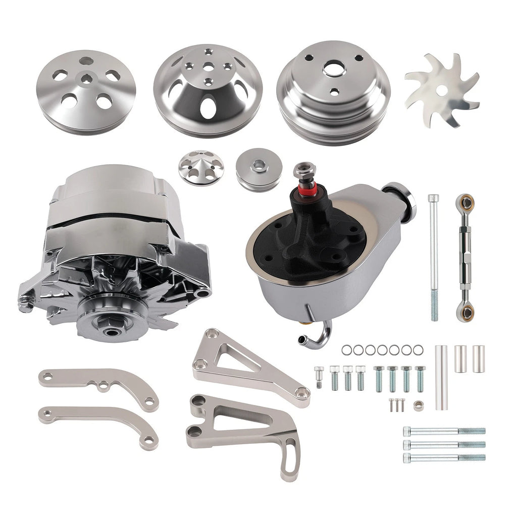 Alternator & Power Steering Pump for Chevy Small Block (1969–1989)