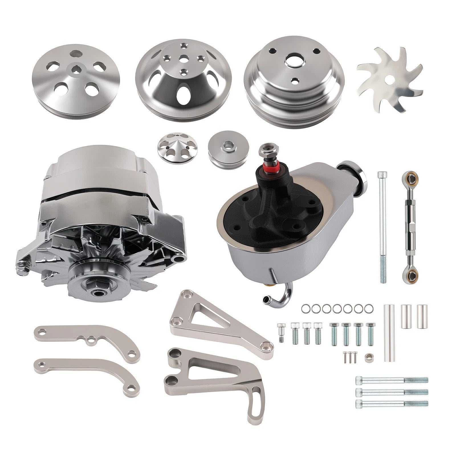 Alternator & Power Steering Pump for Chevy Small Block (1969–1989)