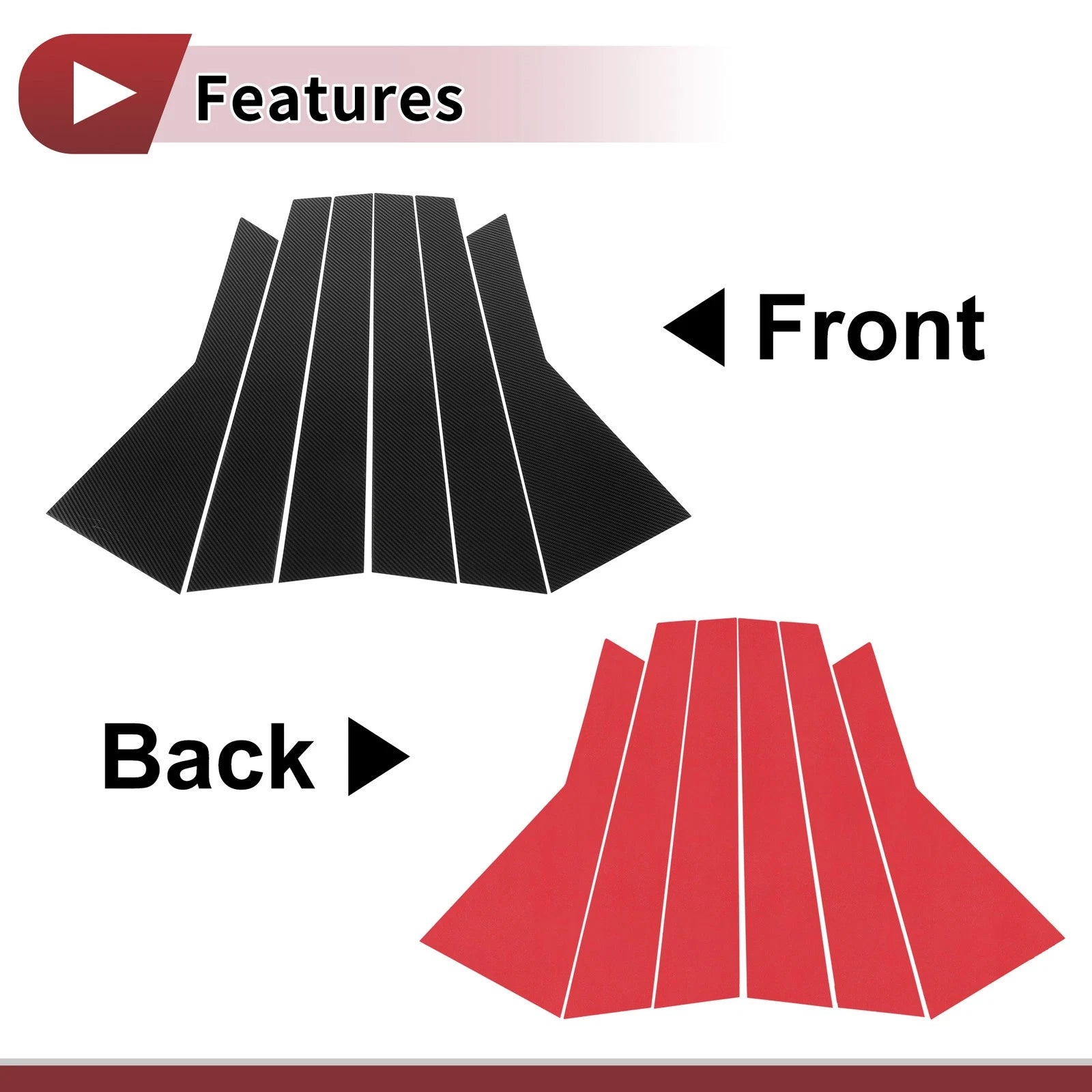 6 Pcs Door Pillar Window Trim Replacement for Audi Q7 (2016–2023)