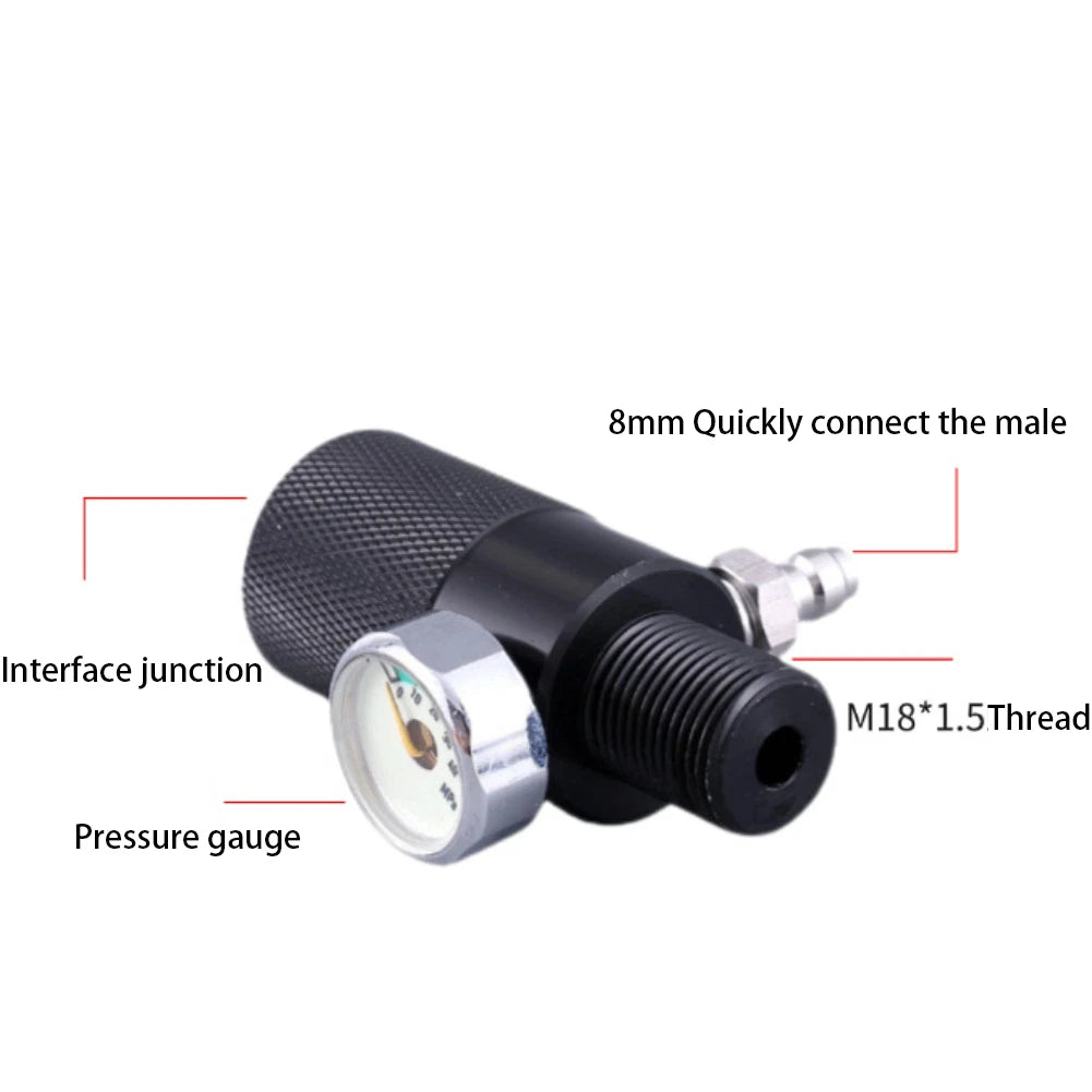 Air Fill Adapter with 40MPa Pressure Gauge and 8mm Quick Connect Fitting