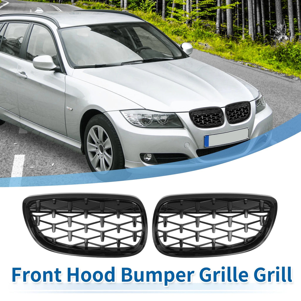 Hood Bumper Grille Pair Front Replacement for BMW 328i 335i M3 (2006–2013)