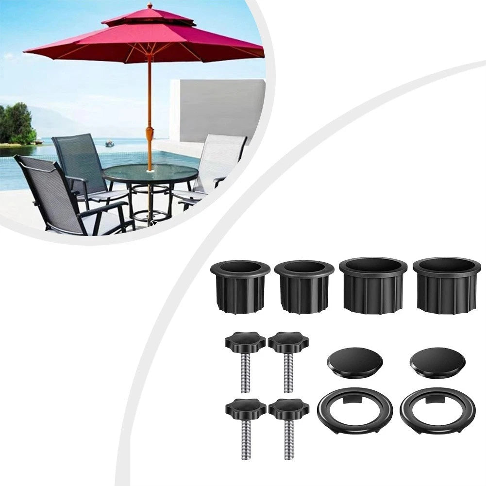 Sun Umbrella Base Bracket Accessories with 4 Reducing Rings and Screws