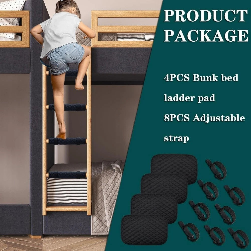 Set of 2 Waterproof Bunk Bed Ladder Mats with Adjustable Straps