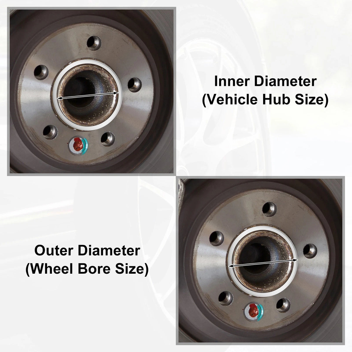 2pcs Hub Centric Rings for Car (66.1mm to 64.1mm)