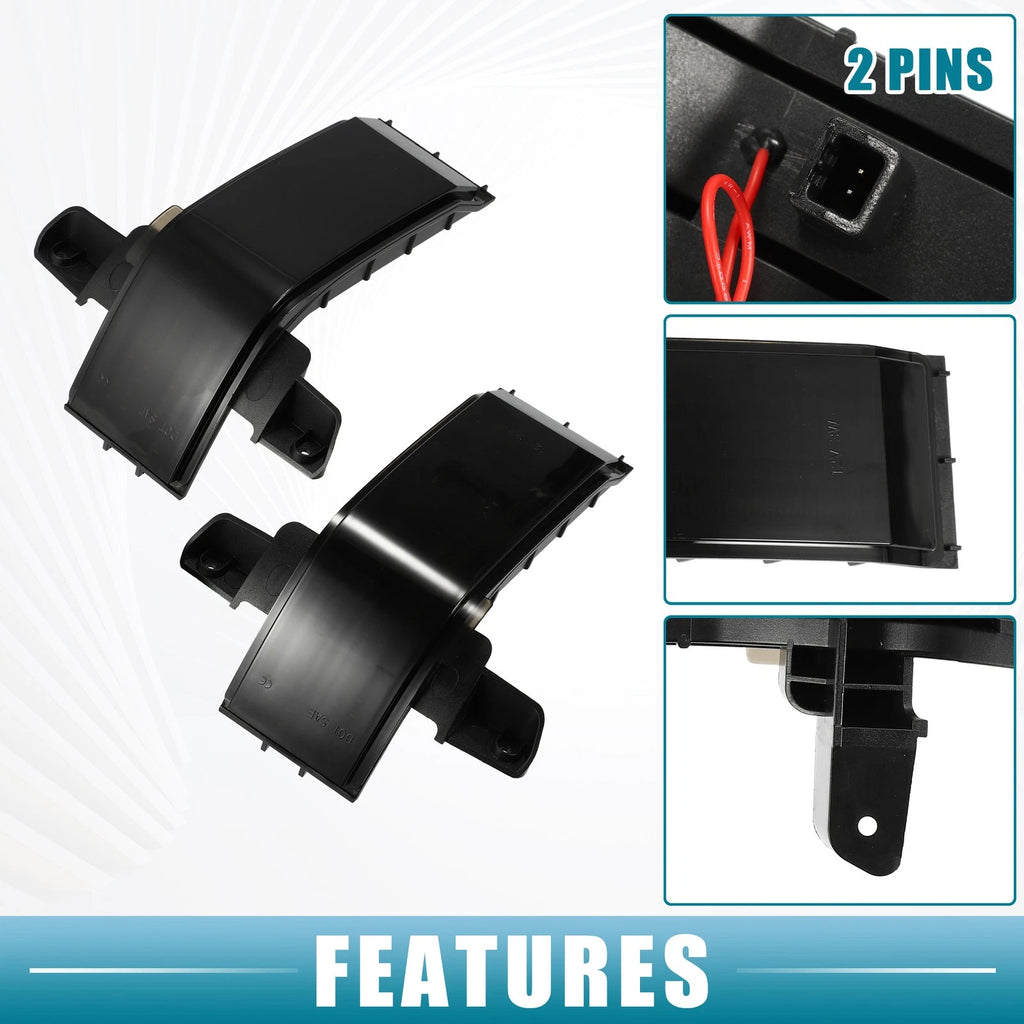 Side Mirror Turn Signal Light White Yellow Pair for Cadillac Black (2008–2019)