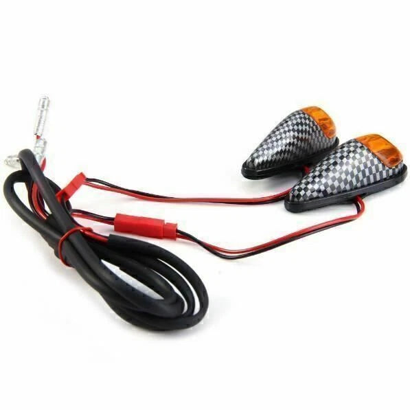 2X Carbon Turn Signal Blinker Indicator Light for Motor (Yellow)