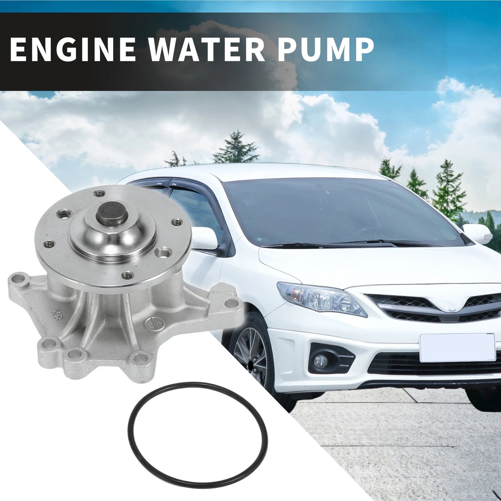 Water Pump with Rubber Seal Kit for Toyota Celica Corolla Matrix (2000–2010)