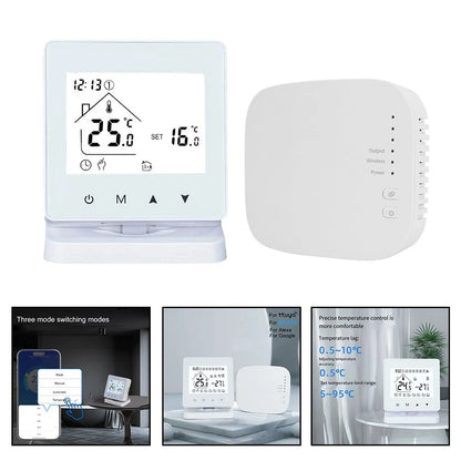 Easily Adjustable RF433 Thermostat for Personalized Heating Comfort