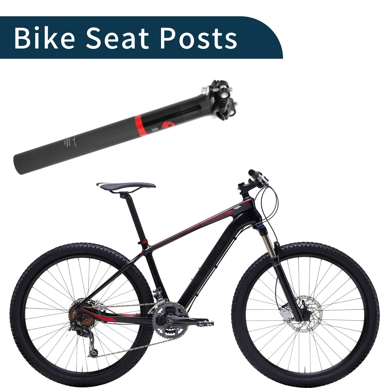 Bike Seat Post Replacement 30.8x300mm for Universal Mountain Road Bikes