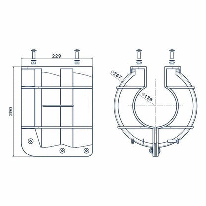9" Propeller Safety Guard for 9.9HP 15HP 18HP 20HP Outboard Engine (Rib Boat)
