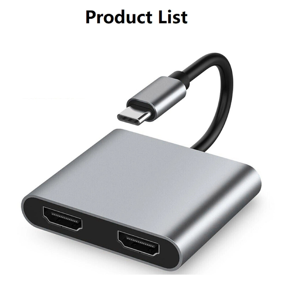 4K 100W Type C to Dual HDMI Converter for Computers/Cell Phones