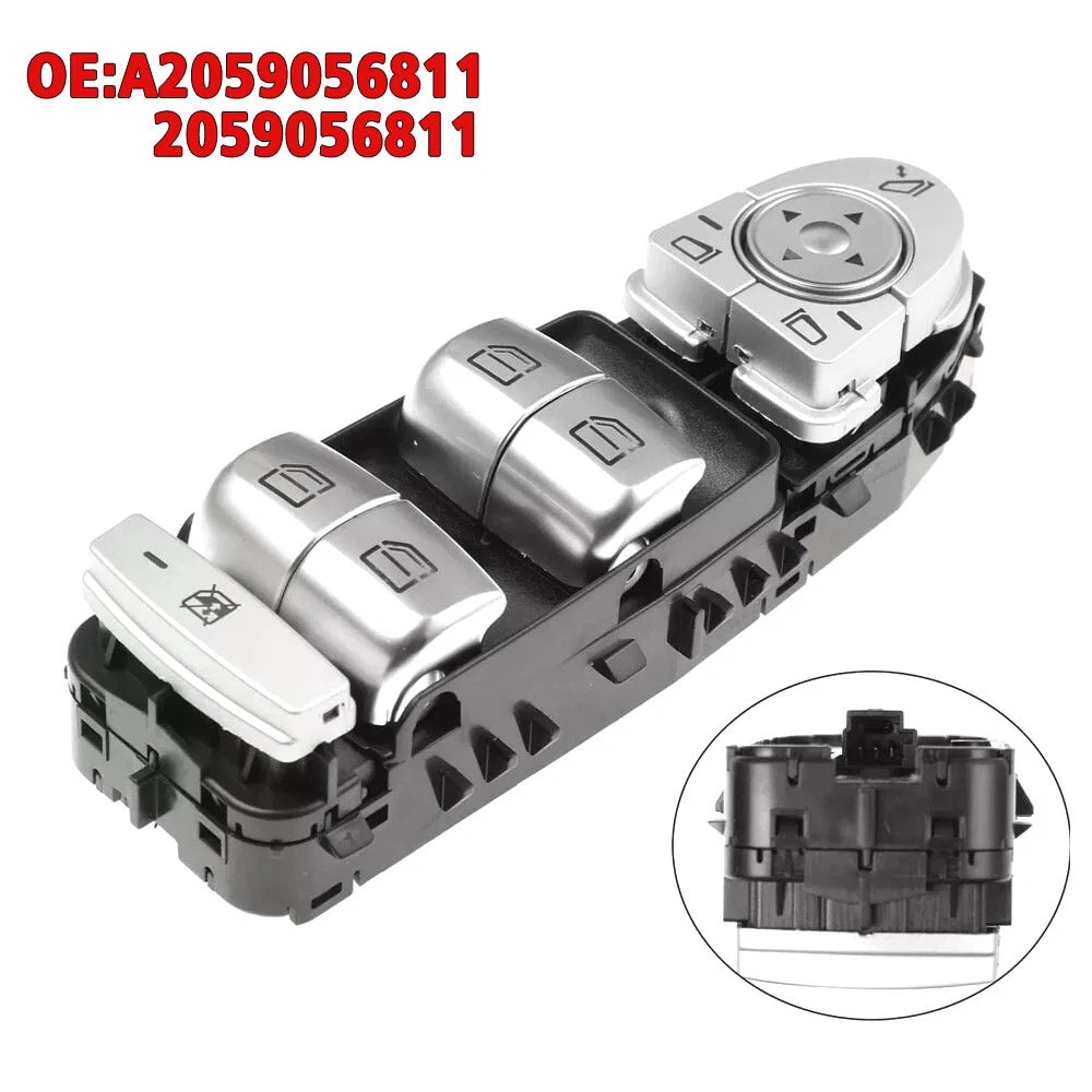 Power Window Switch Master Control for Mercedes-Benz C-Class (2015–2018) 2059056811 Black