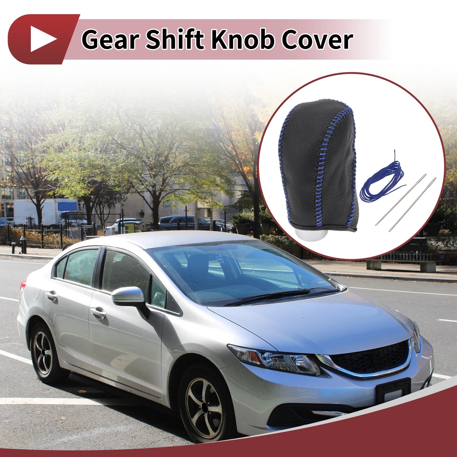 Gear Shift Knob Cover Replacement for Subaru Forester (2014–2017) Pebbled Black Blue