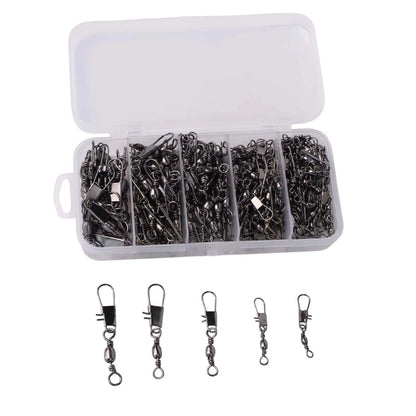 200pcs Fishing Swivels Hook Connectors for Rivers Lakes Marine Use