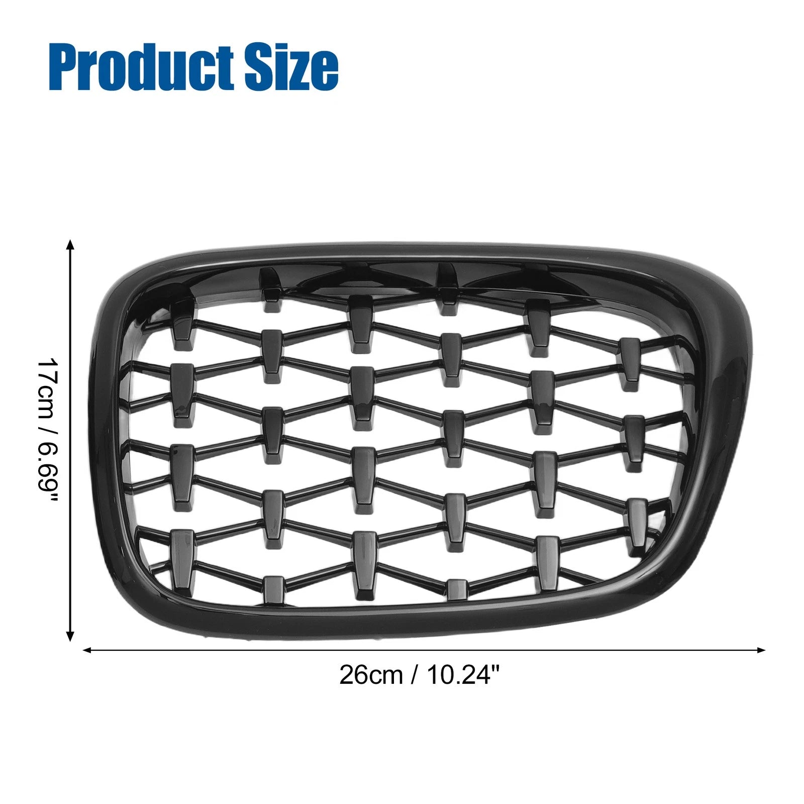 Front Hood Bumper Grille Grill for BMW 525i 530i E39 2001–2003 Pair