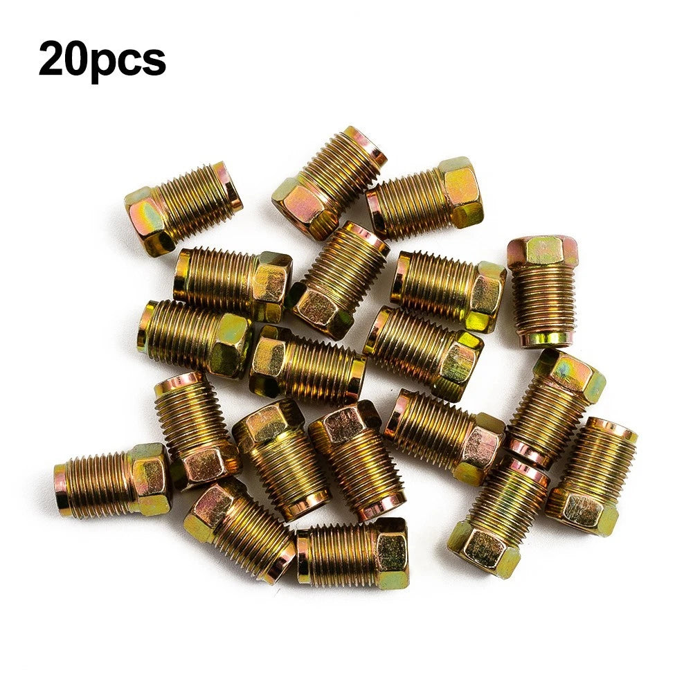 20Pcs 10mm X1mm Male Nuts Brake Line Fitting Kit for Copper Brake Pipe