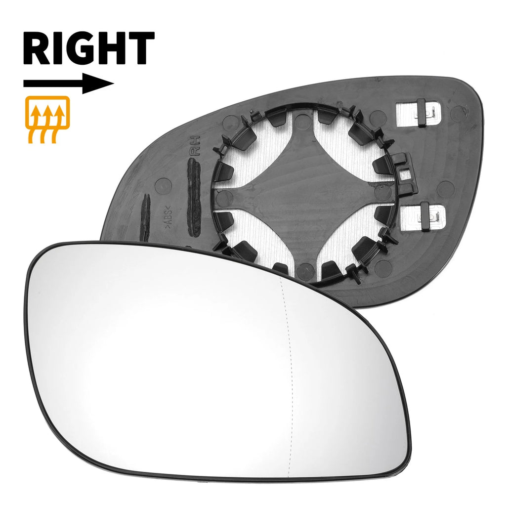 Right Side Heated White Mirror Glass for Opel Vectra C (2002–2008)
