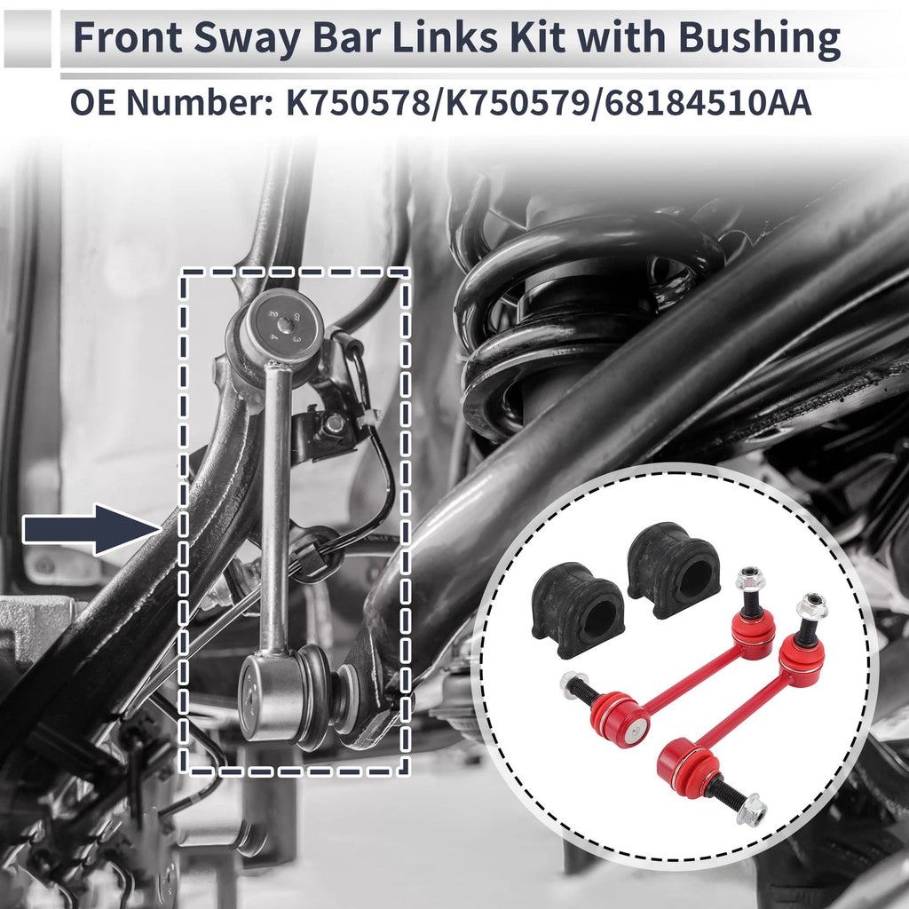 Front Stabilizer Bar Links 2 Piece Bushing for Jeep Grand Cherokee (2011–2020)