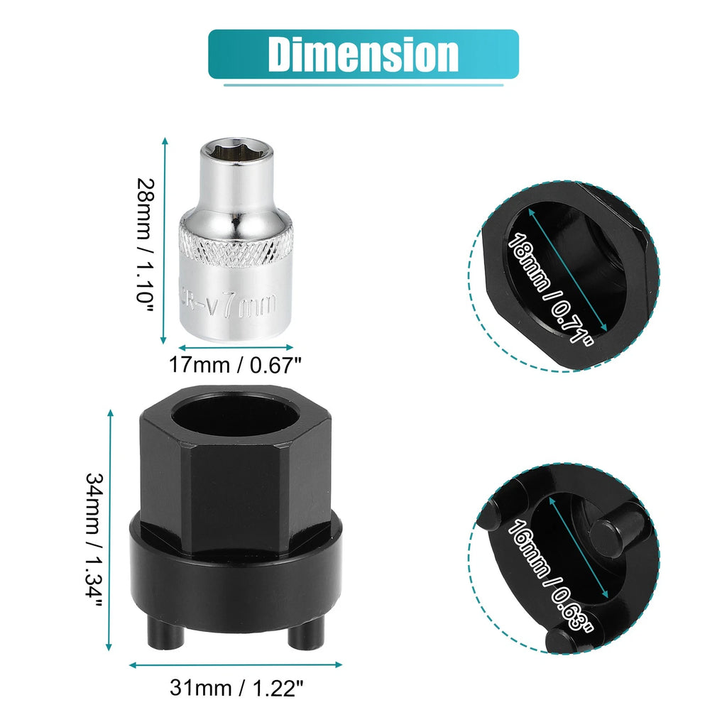 A/C Compressor Clutch Hub Remover Tool 7mm Socket for Mercedes 5SEL12 (2014–2018)