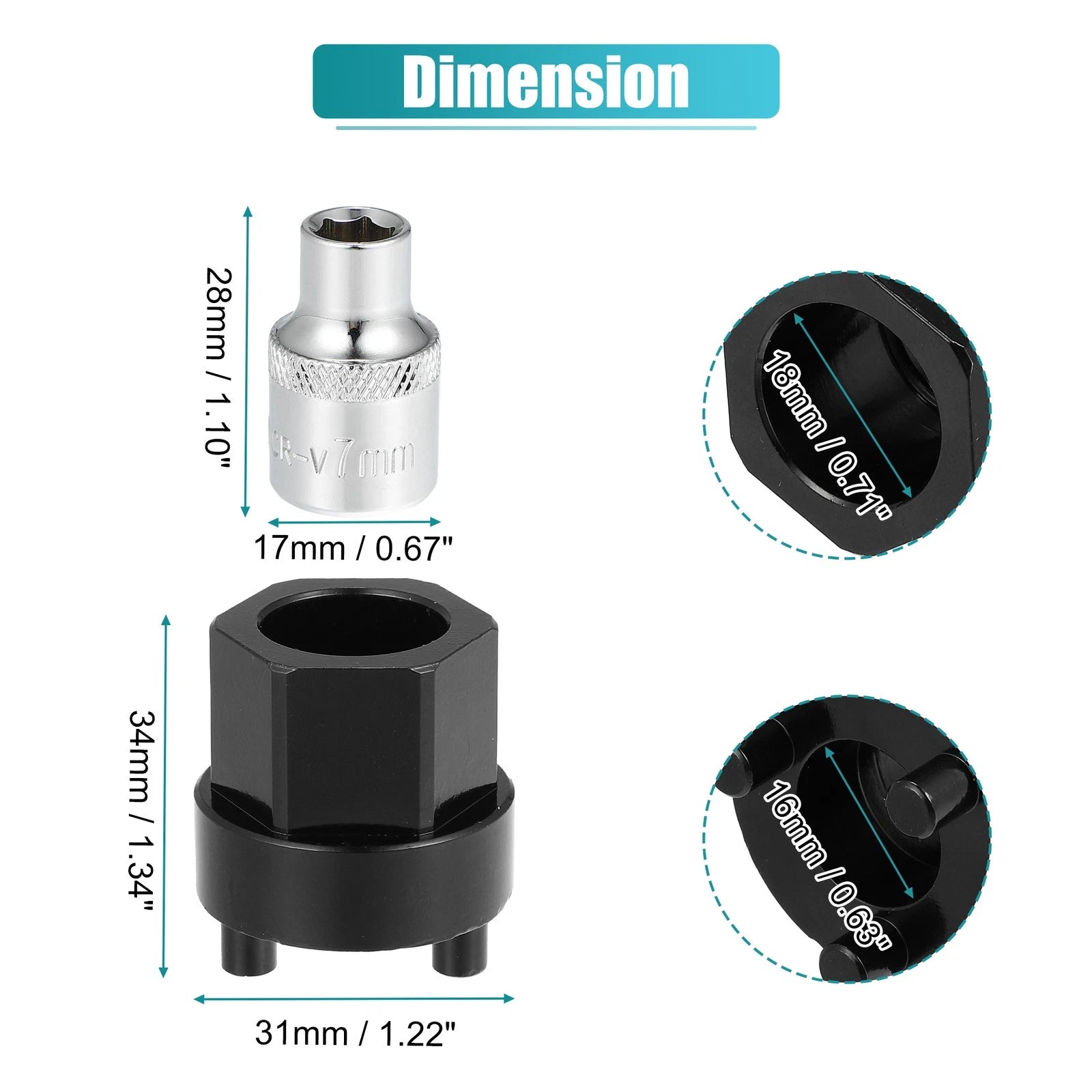 A/C Compressor Clutch Hub Remover Tool 7mm Socket for Mercedes 5SEL12 (2014–2018)